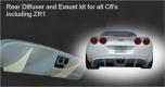 C6 Corvette, All Models, Original Brian Glover Design Rear Racing Diffuser w/ Single Outlet Exhaust Race Quality Carbon Fiber